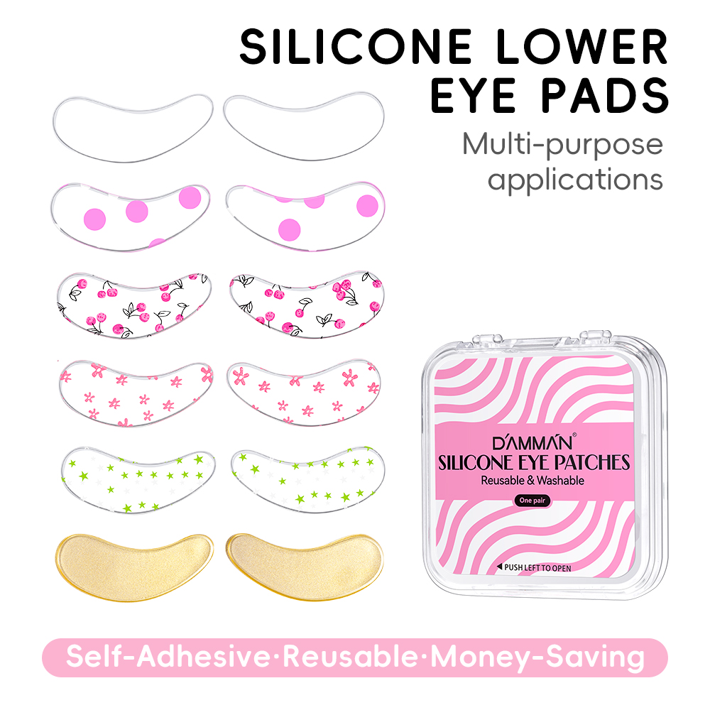 Eyelash Extension Eye Mask - DAMMAN 1/5 Paar Silikon-Augenpads für Wimpernverlängerung