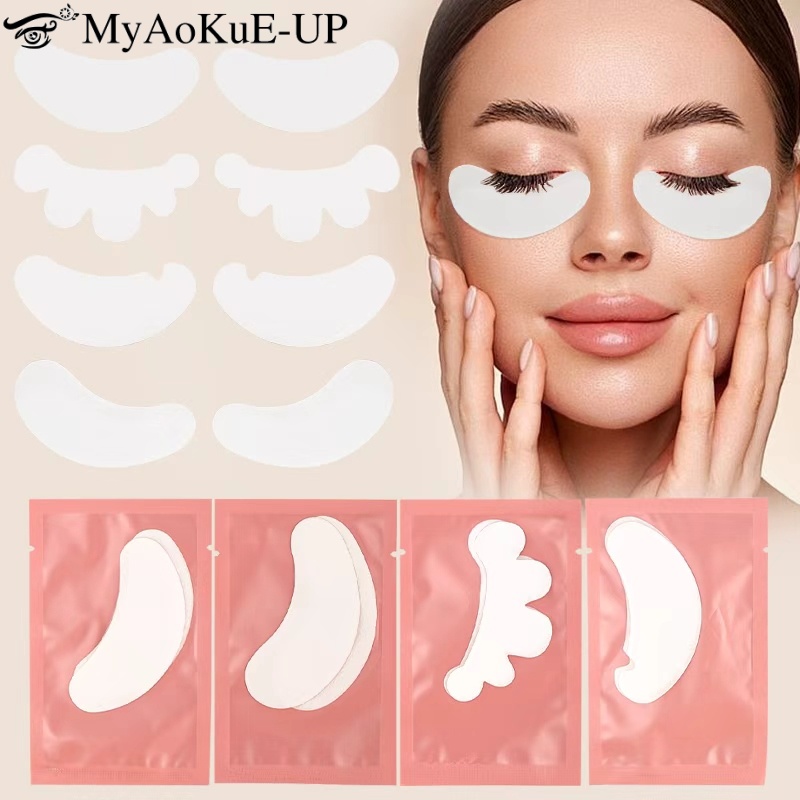 Lash Mapping Sticker - 50 Paar Einweg-Hydrogel-Wimpernpflaster, Wimpernverlängerung, Augenpolster, rosa,