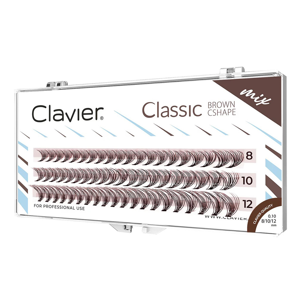 Eyelash Extension Natural Classic - Clavier Classic Brown Wimpern Natural Cluster