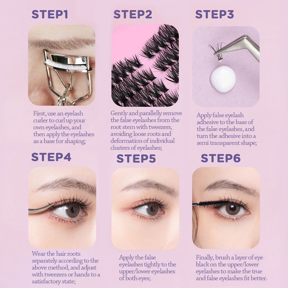 Eyelash Extension Wispy Look - 12 Reihen Natürlich Aussehende Falsche Wimpern
