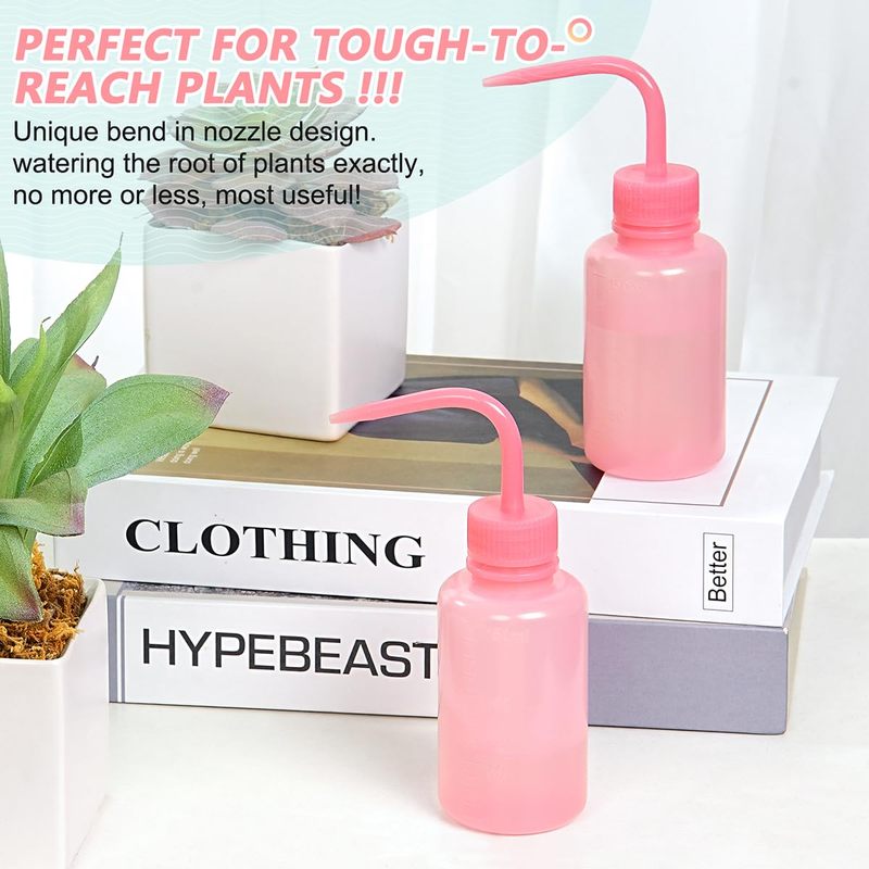 Eyelash Extension Japan - 250ml Rosa Gebogene Mundspülflasche für Wimpernreinigung,