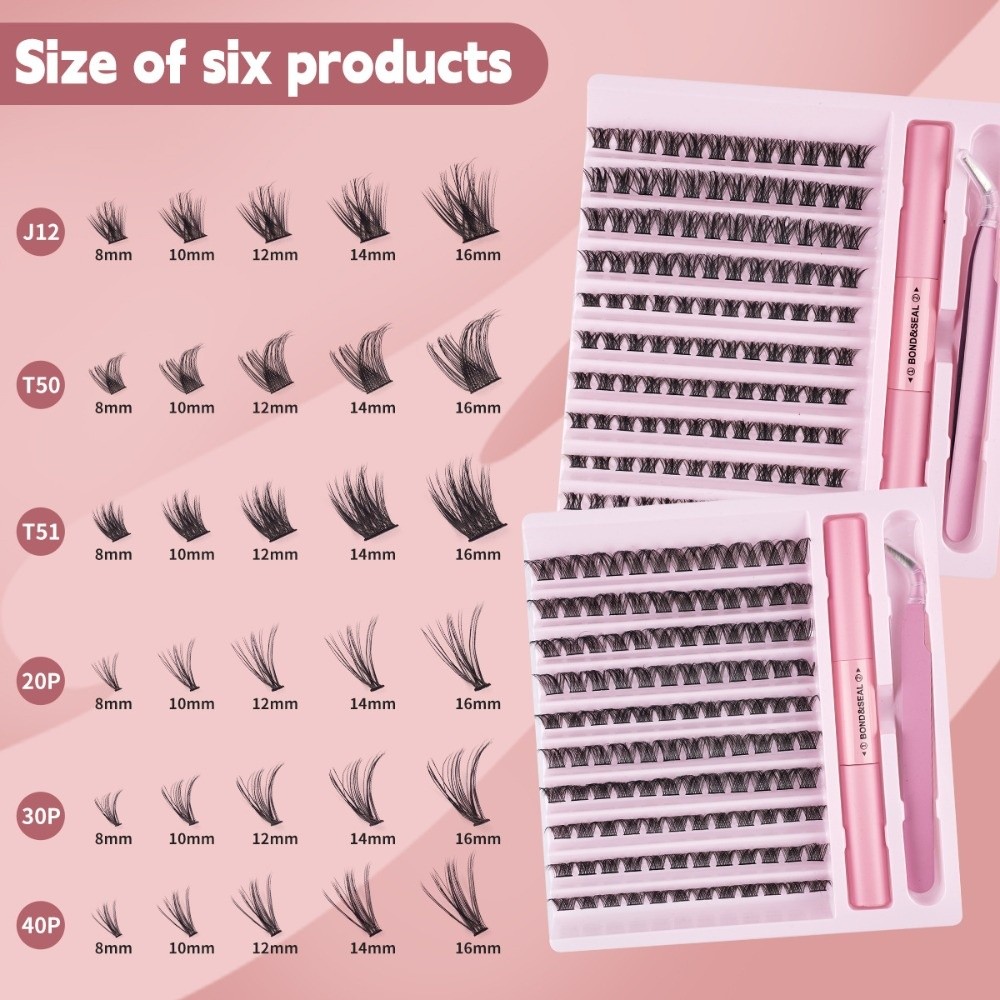 Eyelash Extension Wispy Look - Hochwertige Bond-and-Seal Künstliche Wimpern Wispy-Style Natürlicher