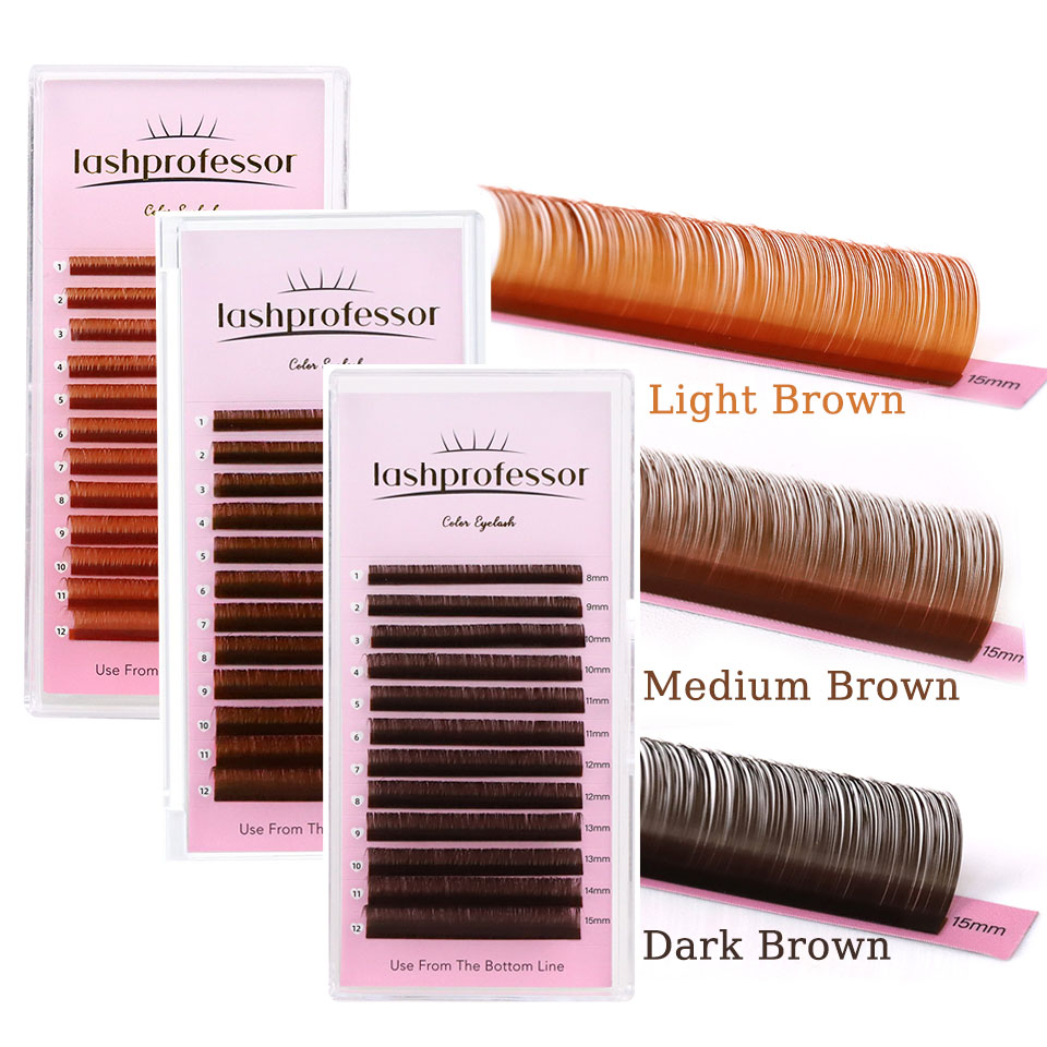Eyelash Extension Natural Classic - Kakao schokoladenbraune Wimpern, individuelle klassische Kaschmir-handgemachte