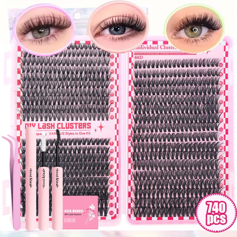 Eyelash Extension Single Lash - 30D40D50D80D DIY Wimpernverlängerungsset mit Pinzette, Kleber