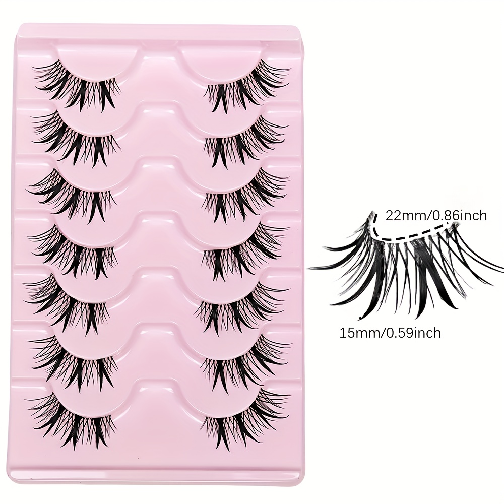 7 Paar Halbe Wimpern, Künstlic – Eyelash Extension Japan Bewertung und Preis